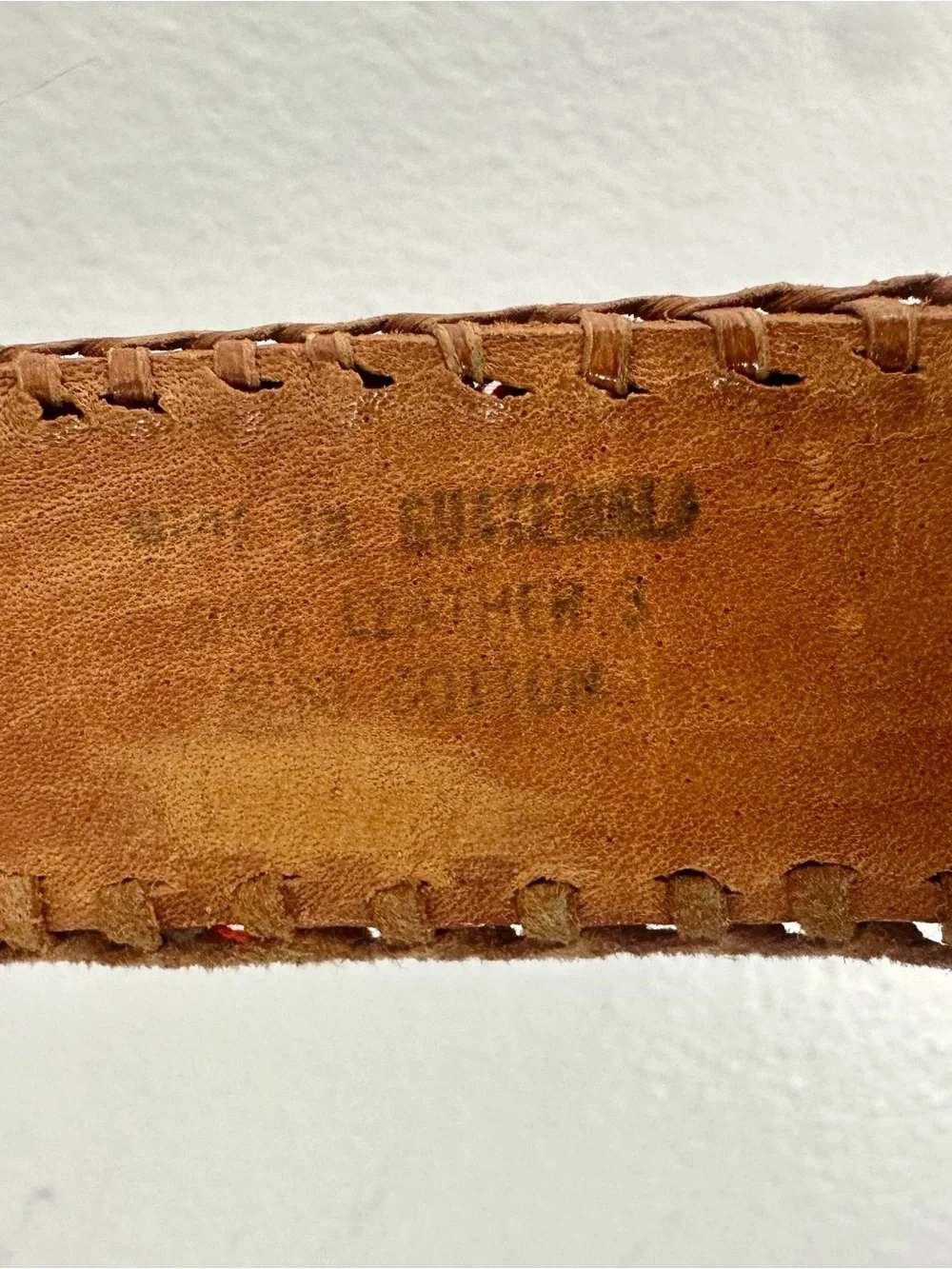 Guatemalan Tooled Handmade Multicolor Leather Belt - Rainbow Stripe 34-38”